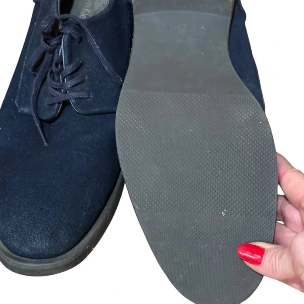 Calvin Klein Blue Suede Oxfords